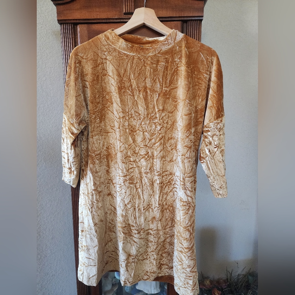Zara Golden Velvet Dress